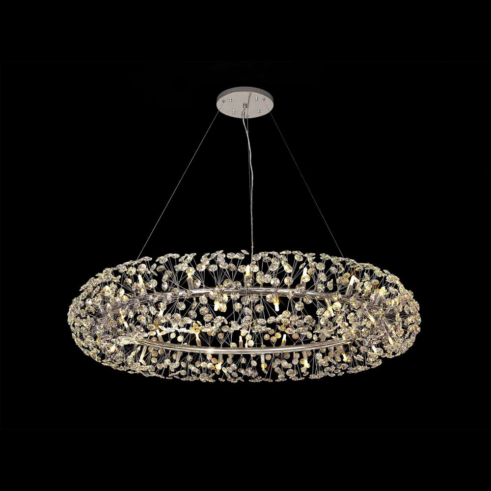 Regent Seyne 36 Light Ring Pendant Light in Polished Chrome with Crystal