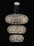 Regent Seyne 3 Tier 58 Light Pendant Light in Polished Chrome with Crystal