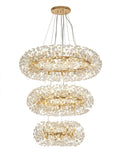 Regent Seyne 3 Tier 58 Light Pendant Light in French Gold with Crystal
