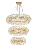 Regent Seyne 3 Tier 58 Light Pendant Light in French Gold with Crystal