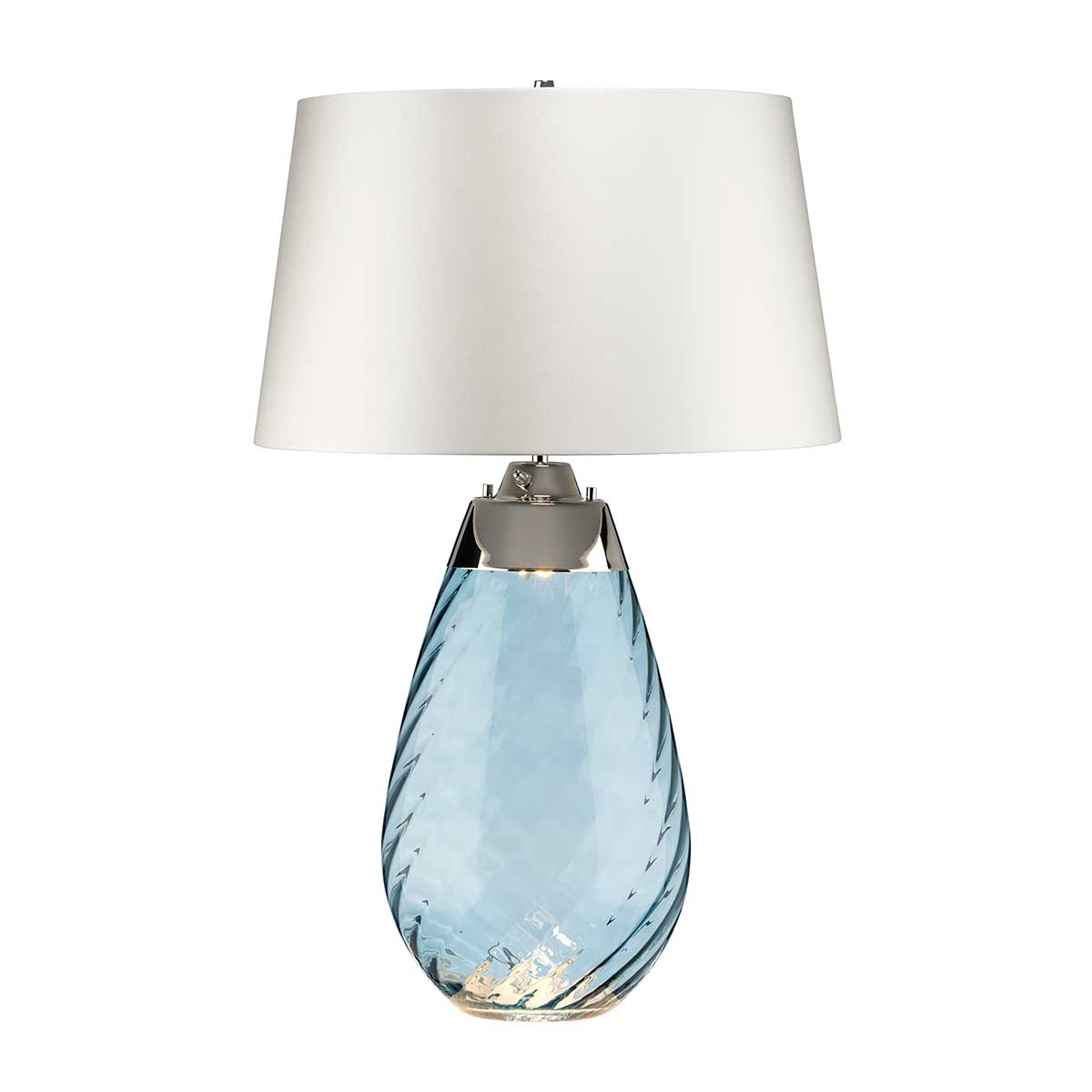 Elstead Lena Large Table Lamp in Blue with Off-White Shade
