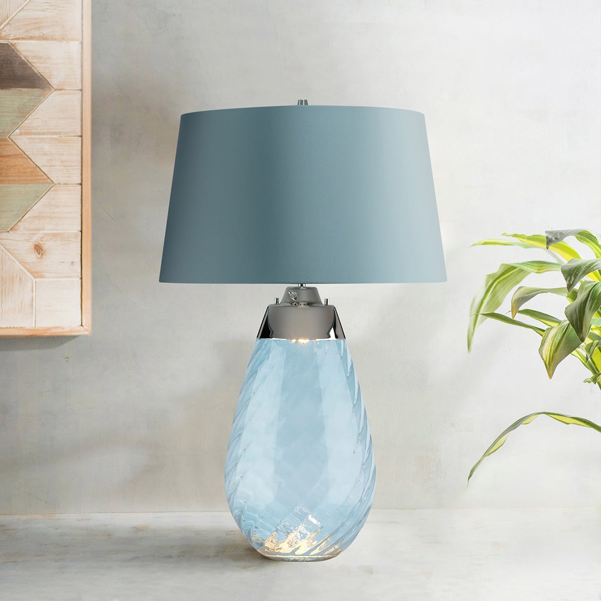Elstead Lena Large 2 Light Table Lamp in Blue