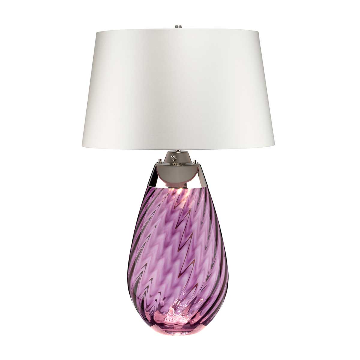 Elstead Lena Large Table Lamp in Plum with Off-White Shade