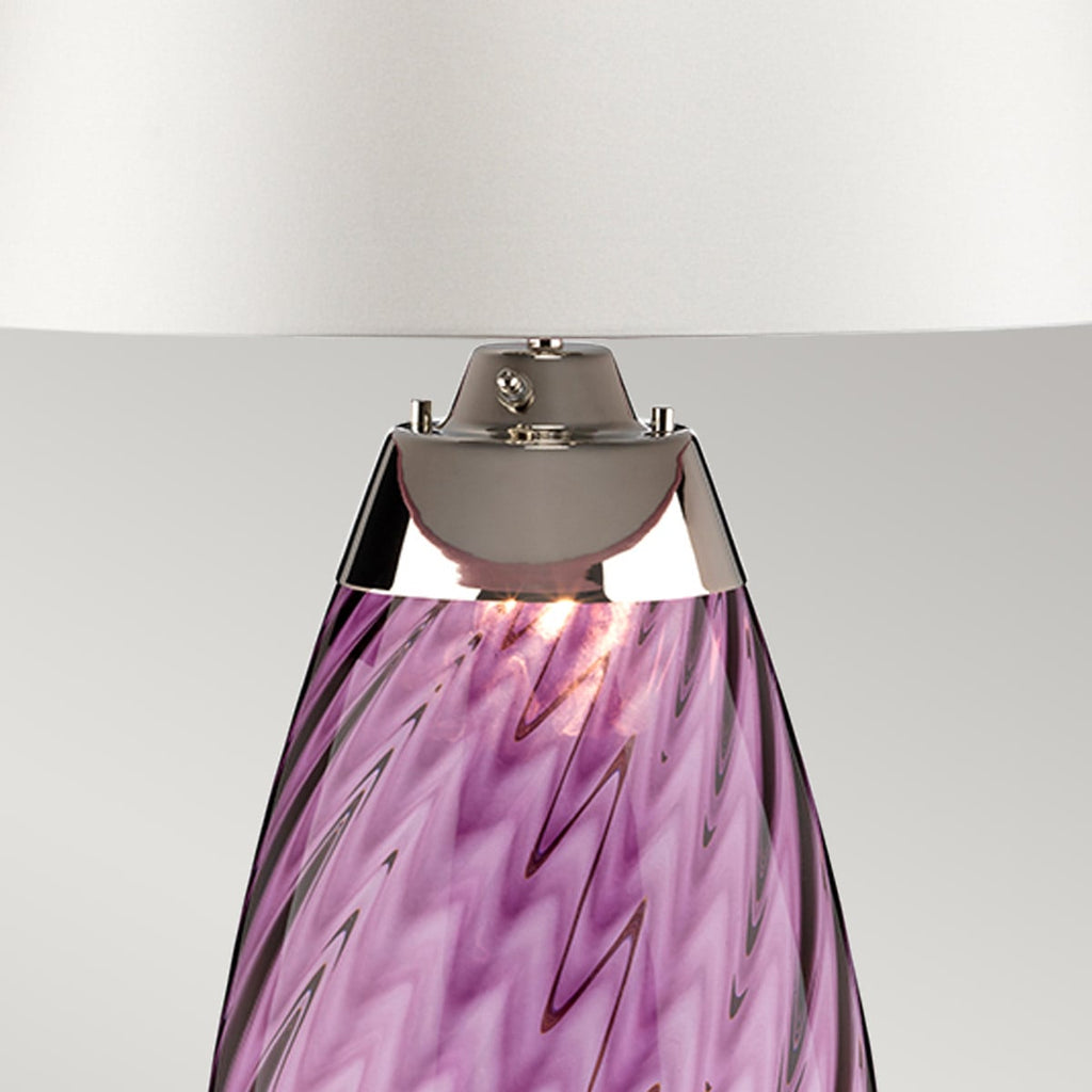 Elstead Lena Large Table Lamp in Plum with Off-White Shade