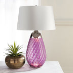 Elstead Lena Large Table Lamp in Plum with Off-White Shade