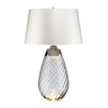 Elstead Lena Large 2 Light Table Lamp in Smoke with Off-White Shade