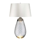 Elstead Lena Large 2 Light Table Lamp in Smoke with Off-White Shade