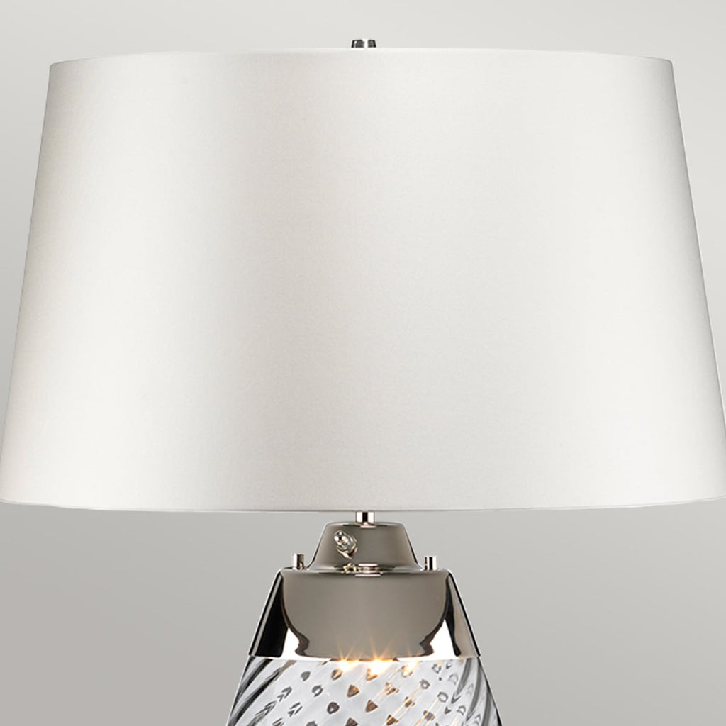 Elstead Lena Small Table Lamp in Blue with Off-White Shade