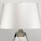 Elstead Lena Small Table Lamp in Blue with Off-White Shade