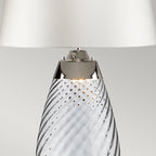 Elstead Lena Large 2 Light Table Lamp in Smoke with Off-White Shade