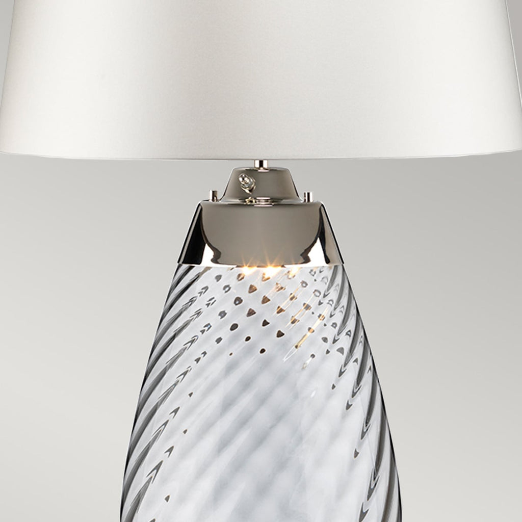 Elstead Lena Small Table Lamp in Blue with Off-White Shade