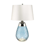 Elstead Lena Small Table Lamp in Blue with Off-White Shade