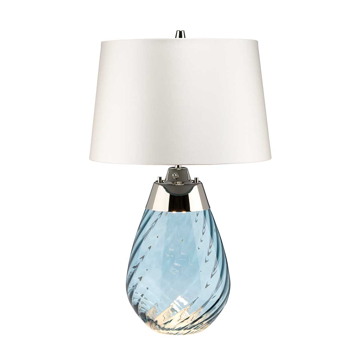 Elstead Lena Small Table Lamp in Blue with Off-White Shade