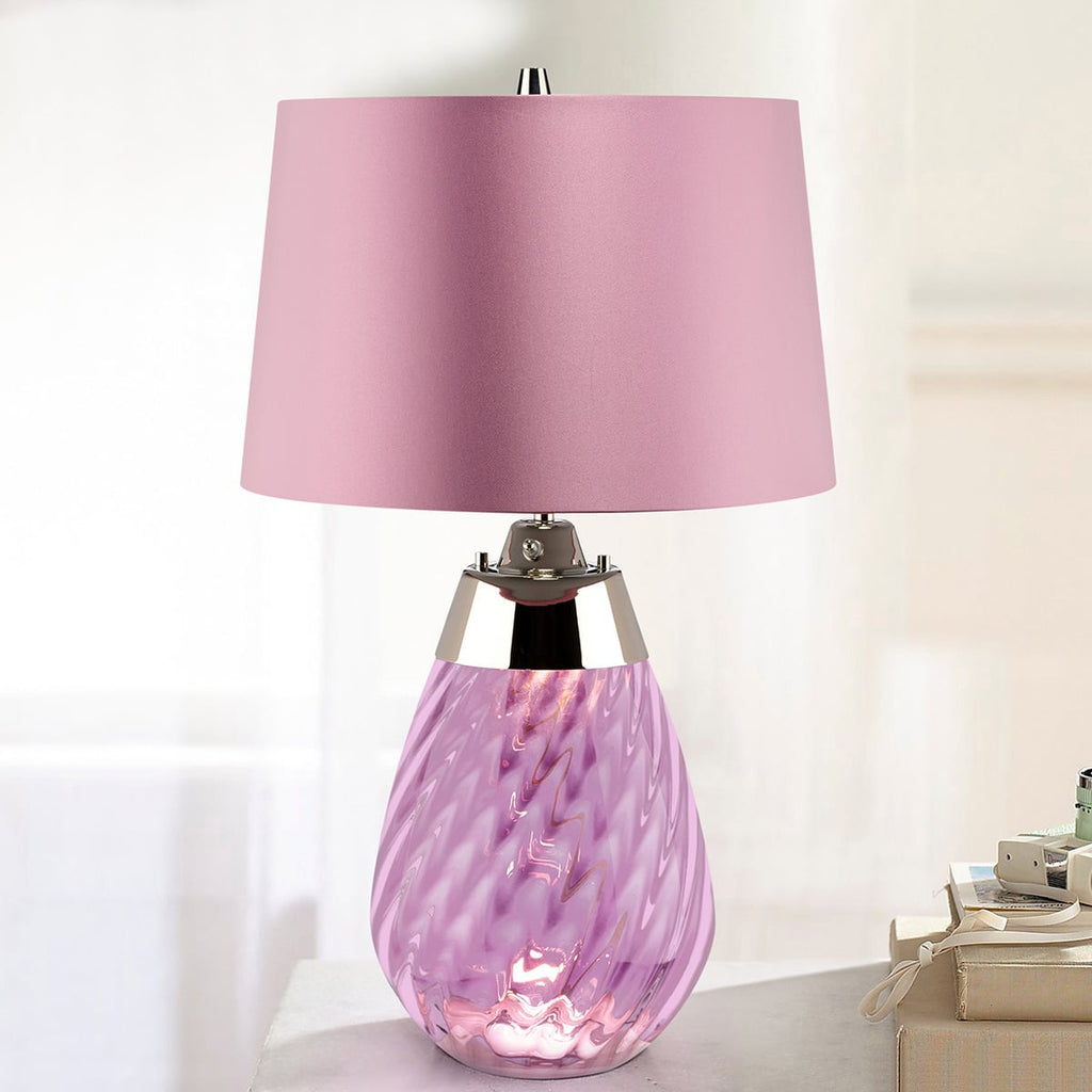 Elstead Lena Small Table Lamp in Plum with 2 Lights