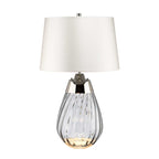 Elstead Lena Small 2 Light Table Lamp in Smoke with Off-White Shade