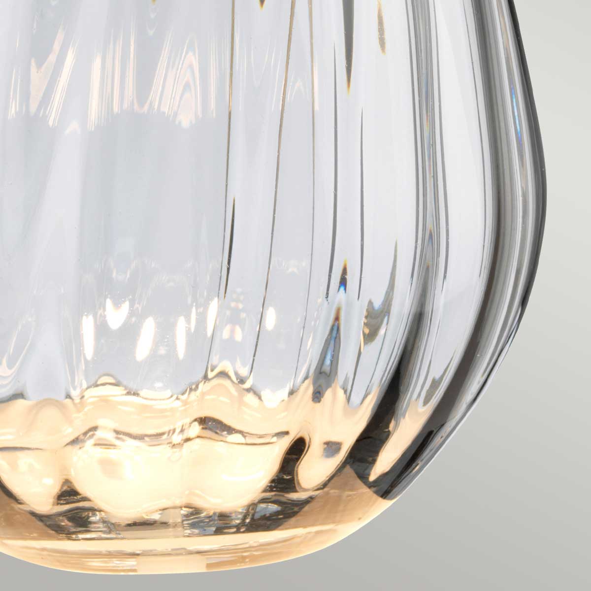 Elstead Lena Small 2 Light Table Lamp in Smoke with Off-White Shade