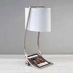 Feiss Lex Desk Lamp with USB Port and Shade in Brushed Steel