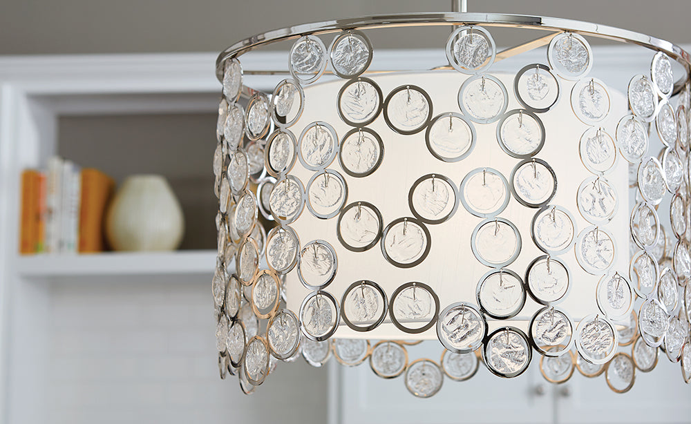 Feiss Lexi 3 Light Pendant Light in Polished Nickel