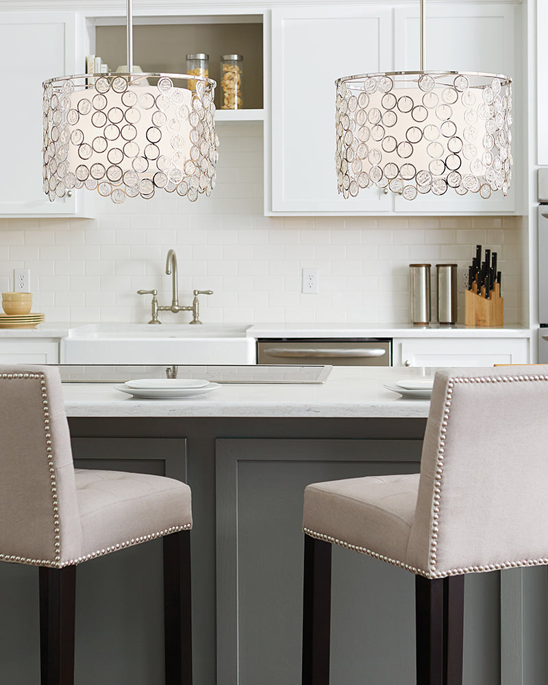 Feiss Lexi 3 Light Pendant Light in Polished Nickel