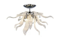 Diyas Lily 6 Light Ceiling Light in Polished Chrome with Glass