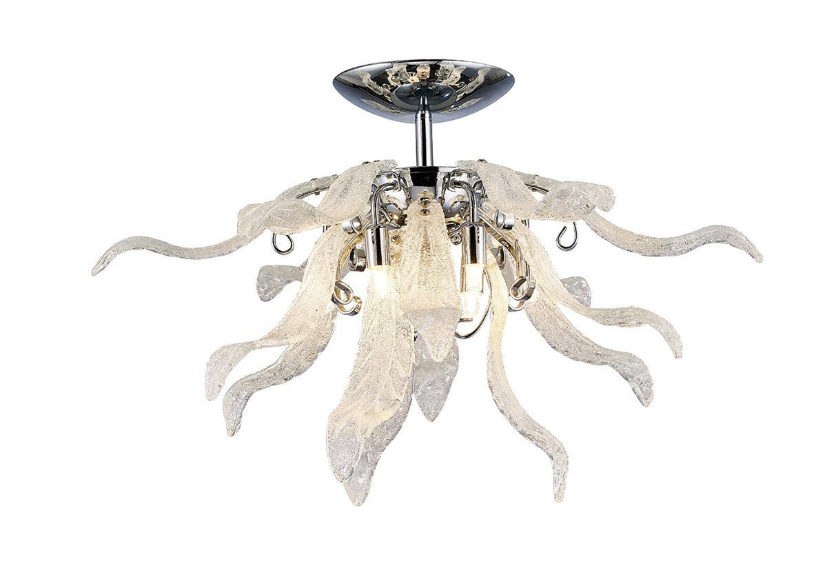 Diyas Lily 6 Light Ceiling Light in Polished Chrome with Glass