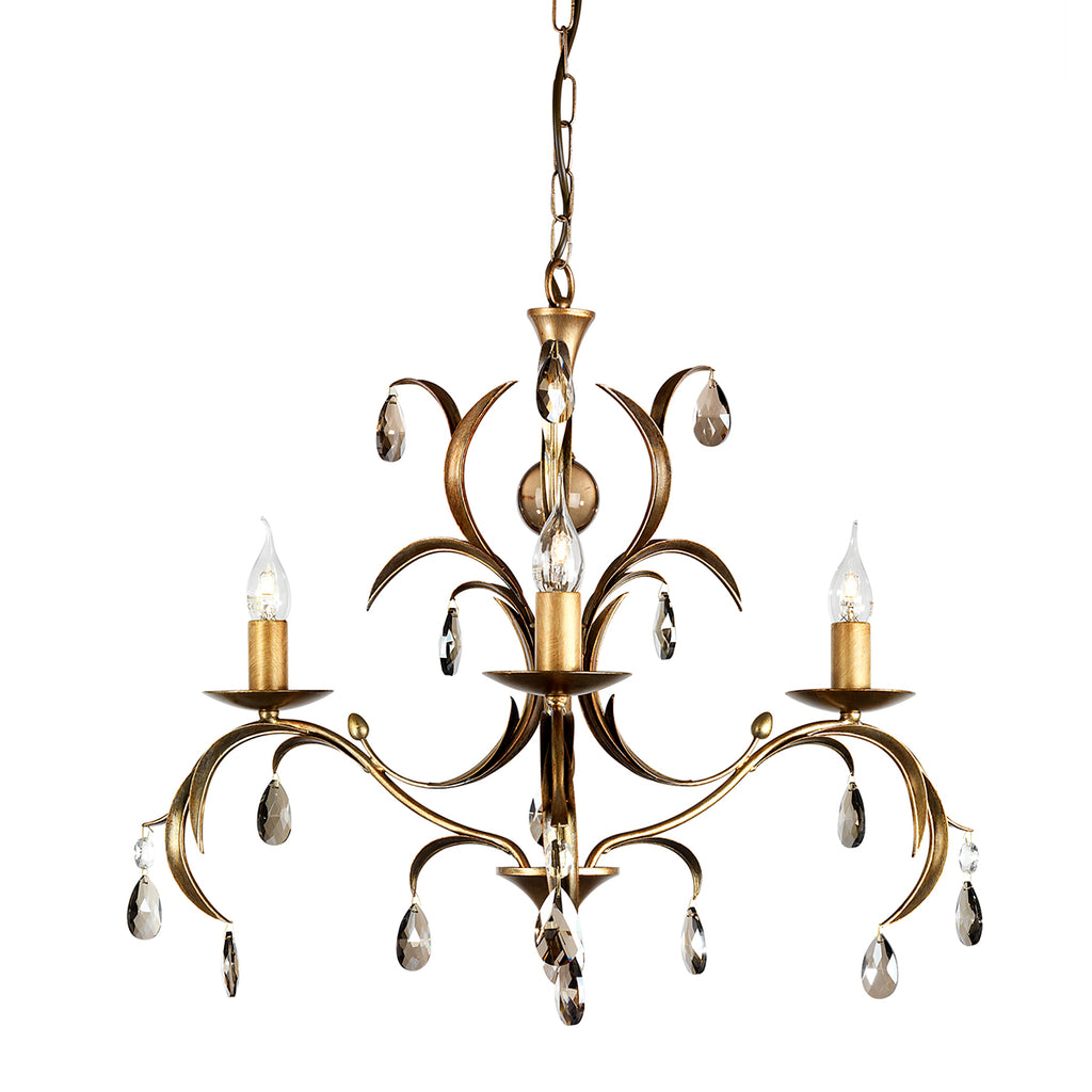 Elstead Lily 3 Light Pendant Light in Metallic Bronze