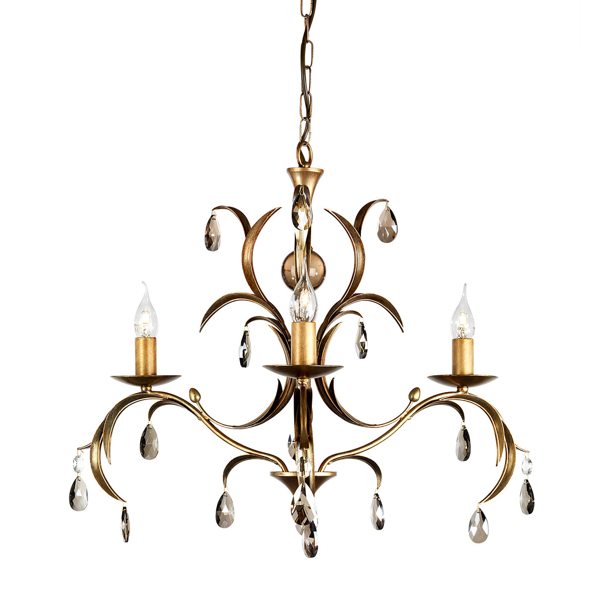 Elstead Lily 3 Light Pendant Light in Metallic Bronze