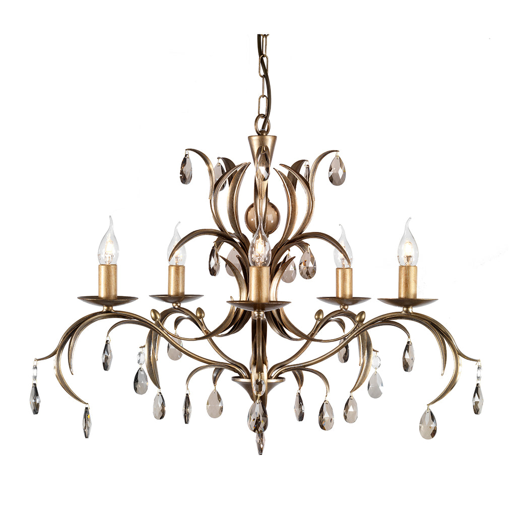 Elstead Lily 5 Light Ceiling Light in Metallic Bronze