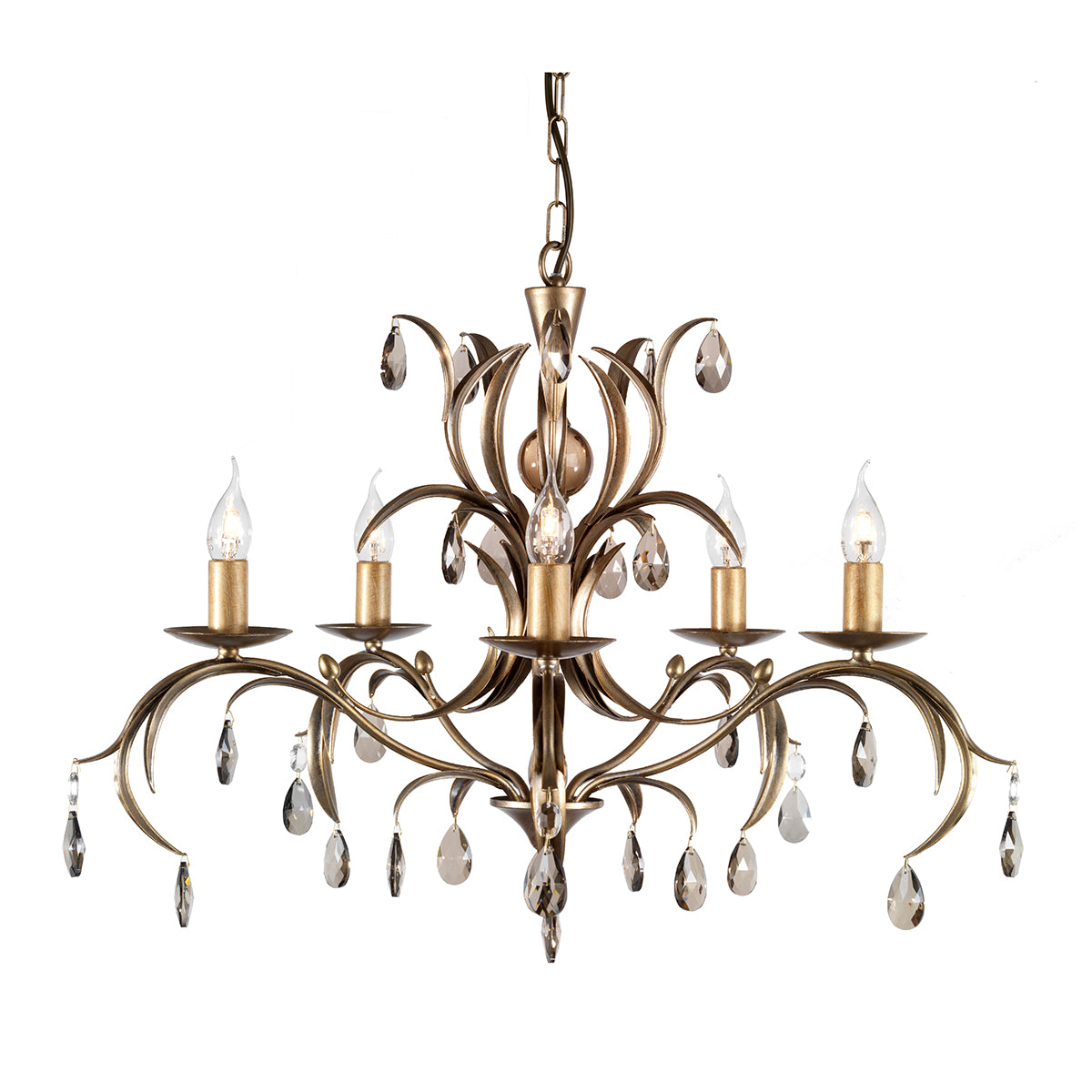 Elstead Lily 5 Light Ceiling Light in Metallic Bronze