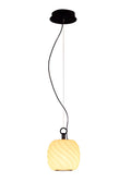 Lladró Ice Cream Pendant Light in Black with Porcelain Shade