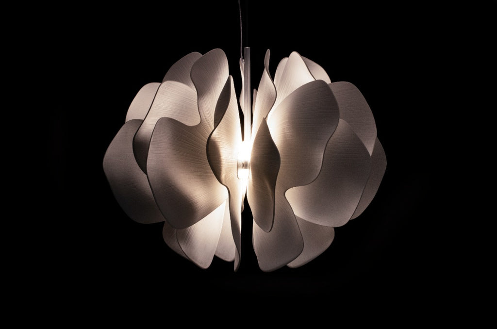 Lladró Nightbloom Medium Hanging Pendant Light in White