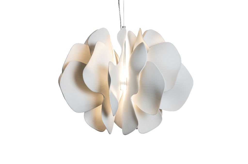 Lladró Nightbloom Large Hanging Pendant Light in White