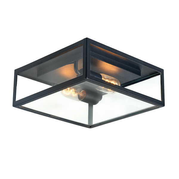 Norlys Lofoten Outdoor Flush Ceiling Light in Black