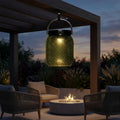 Lolie 200lm Hanging Solar Lantern 19.5 cm - Olive Translucent Recycled PETG with Black Aluminium