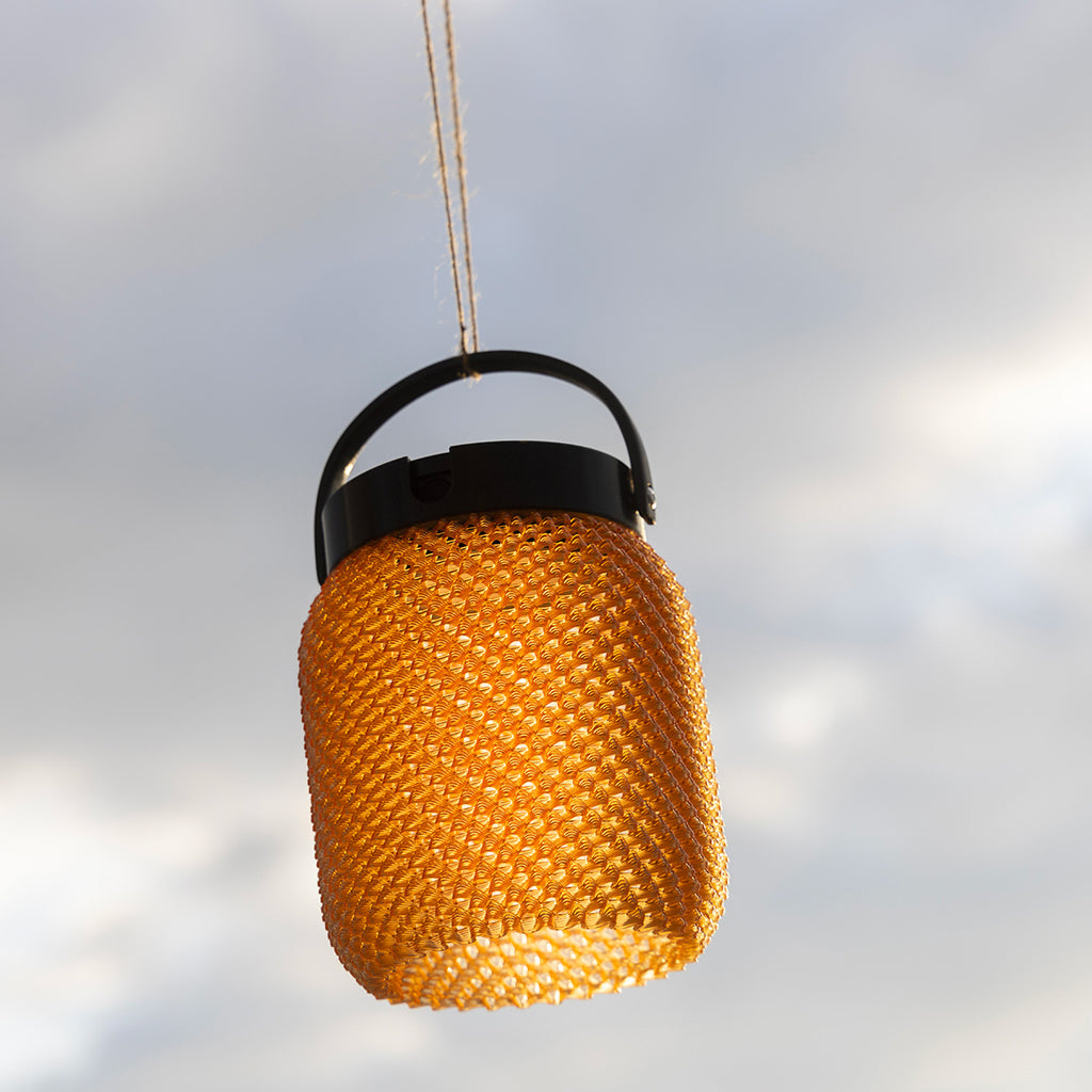 Lolie 200lm Hanging Solar Lantern 19.5 cm - Olive Translucent Recycled PETG with Black Aluminium