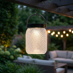 Lolie 200lm Solar Hanging Lantern 19.5 cm - Crystal Translucent Recycled PETG with Black Aluminium