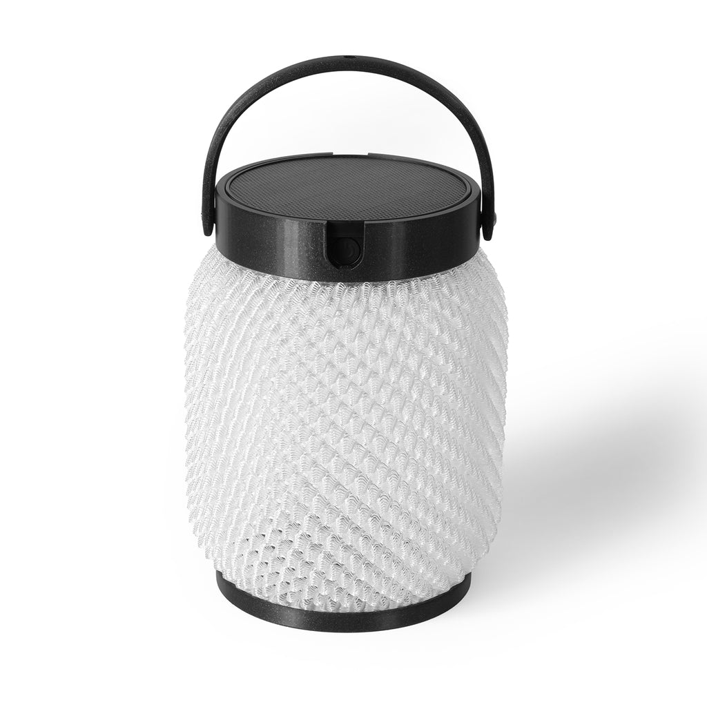 Lolie 200lm Solar Lantern 20 cm - Crystal Translucent Recycled PETG with Black Aluminium