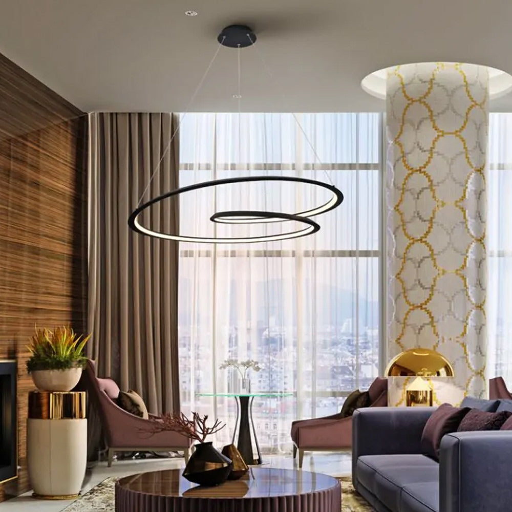 Schuller Looping Large Pendant Light in Black