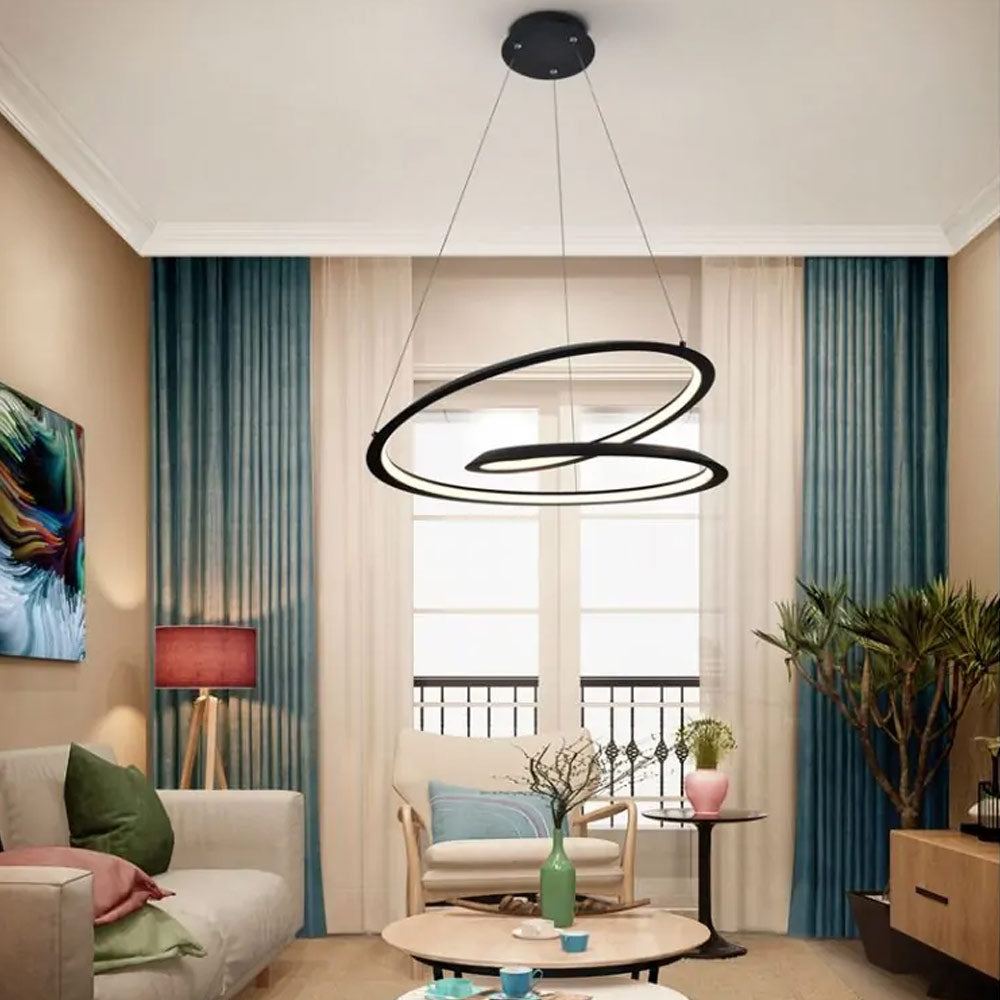 Schuller Looping Medium Pendant Light in Black