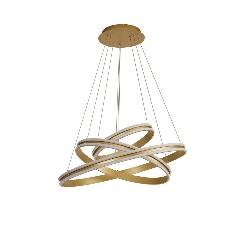 Regent Lorraine 3 Light 800mm Integrated LED Pendant in Sand Gold