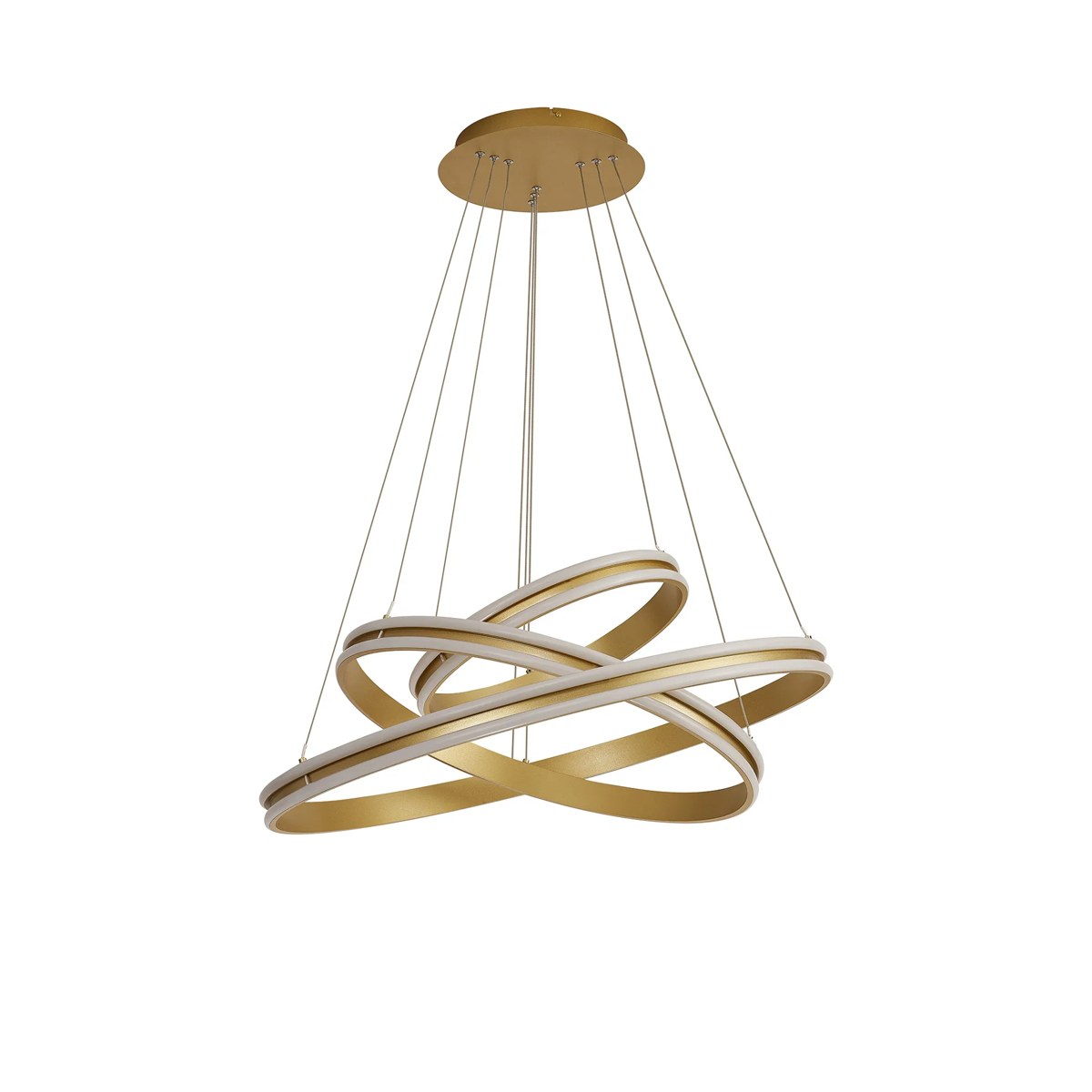 Regent Lorraine 3 Light 800mm Integrated LED Pendant in Sand Gold