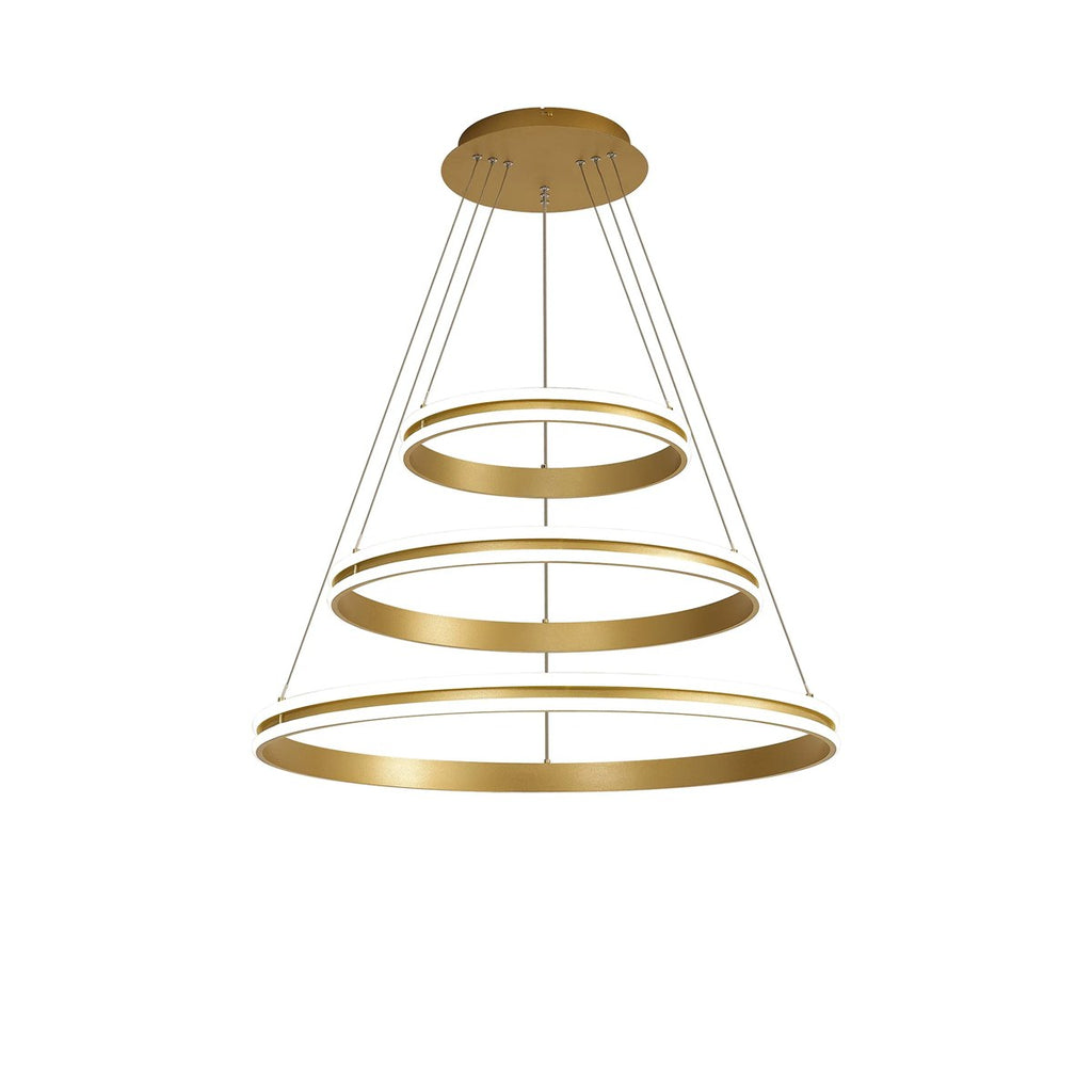 Regent Lorraine 3 Light 800mm Integrated LED Pendant in Sand Gold