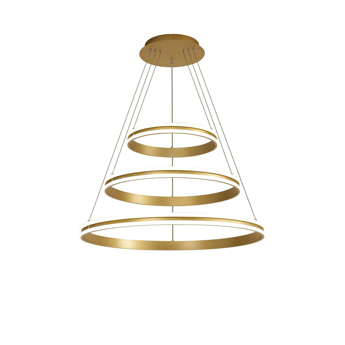 Regent Lorraine 3 Light 800mm Integrated LED Pendant in Sand Gold