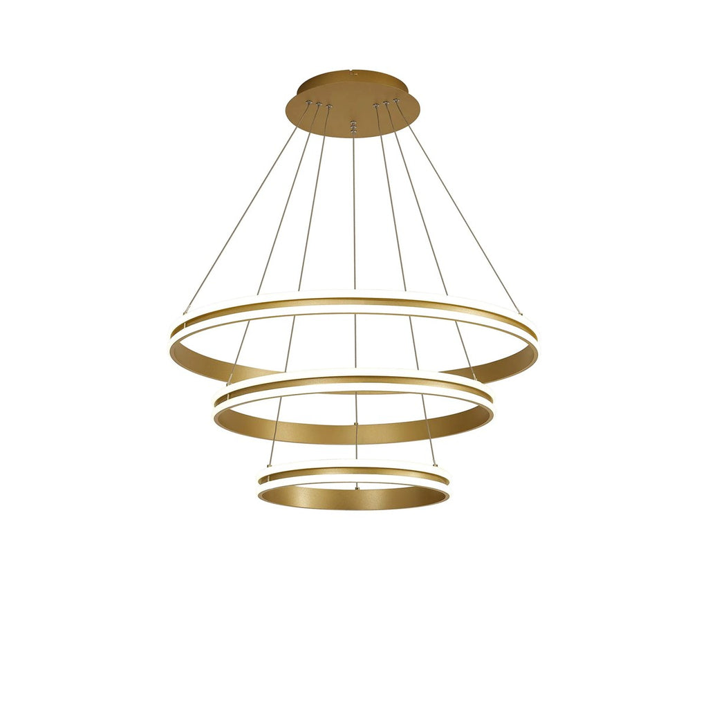 Regent Lorraine 3 Light 800mm Integrated LED Pendant in Sand Gold