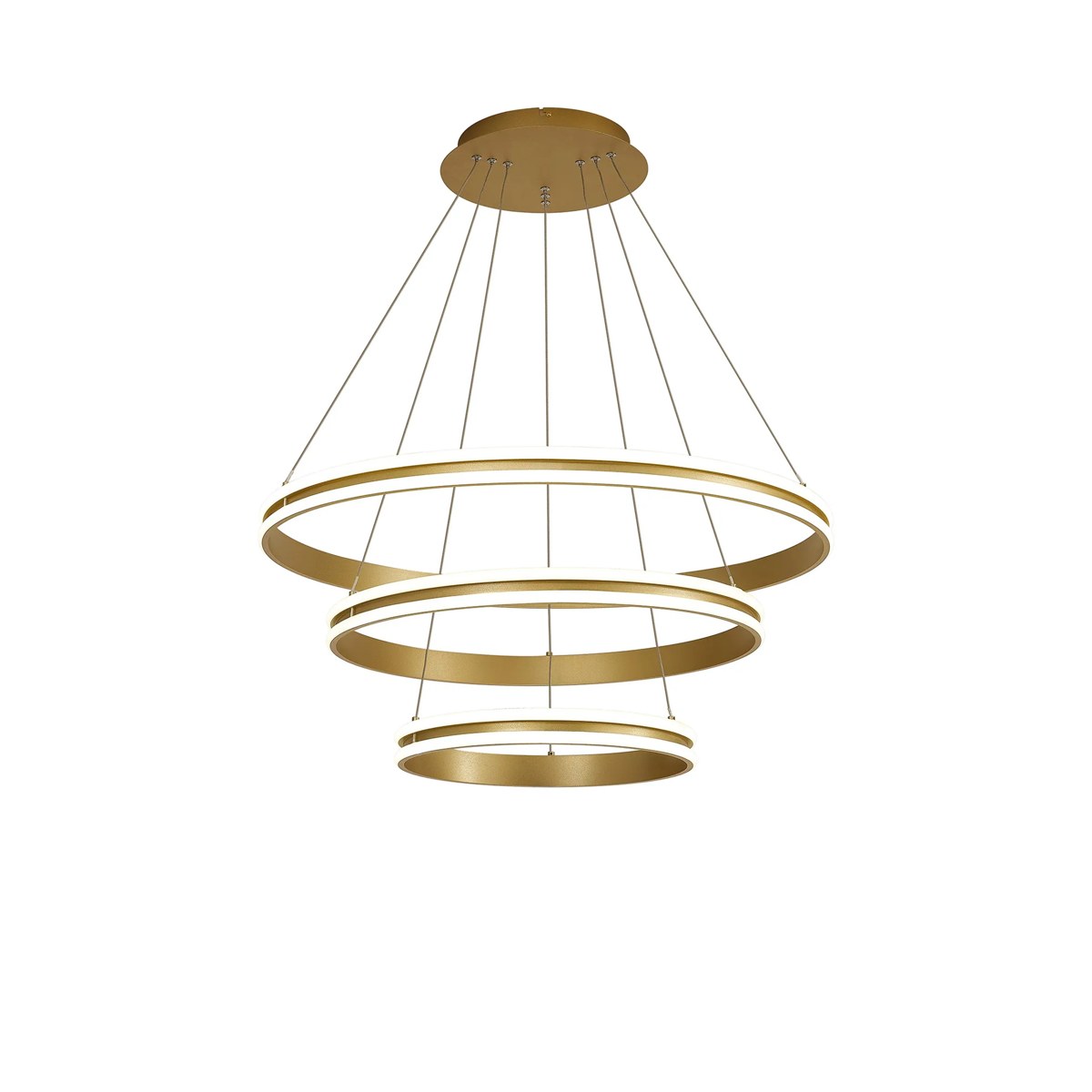 Regent Lorraine 3 Light 800mm Integrated LED Pendant in Sand Gold