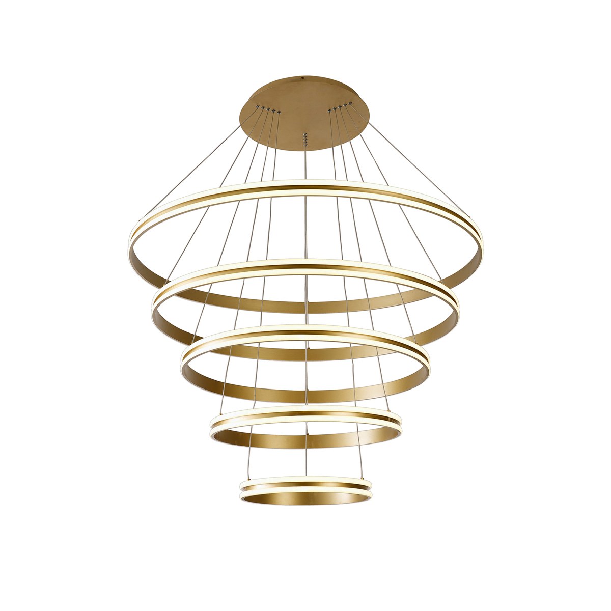Regent Lorraine 5 Light 1165mm Integral LED Pendant Light - Sand Gold