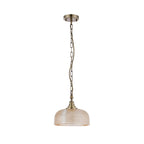 Regent Lourdes Flush Pendant Light 270mm Diameter - Antique Brass / Amber
