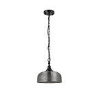 Regent Lourdes Flush Pendant Light 270mm Diameter - Satin Black / Smoke