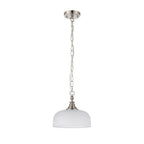 Regent Lourdes Flush Pendant Light 270mm Diameter - Satin Nickel / Clear