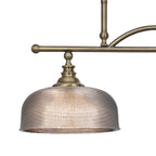 Regent Lourdes 2 Light Semi Flush Pendant Bar 750mm - Antique Brass / Smoke